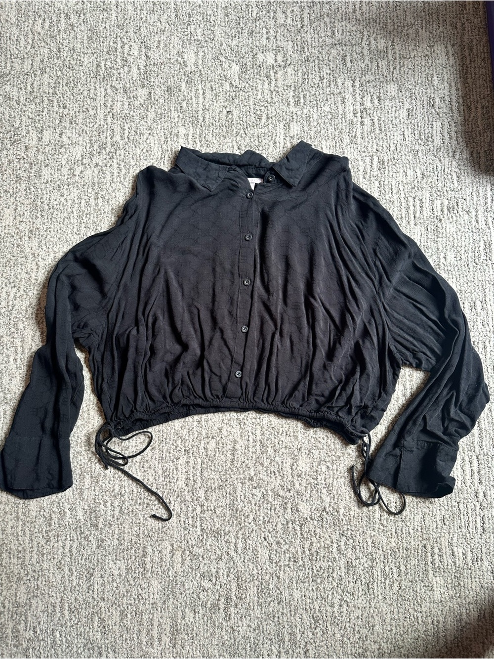 Savage X Fenty black button up blouse